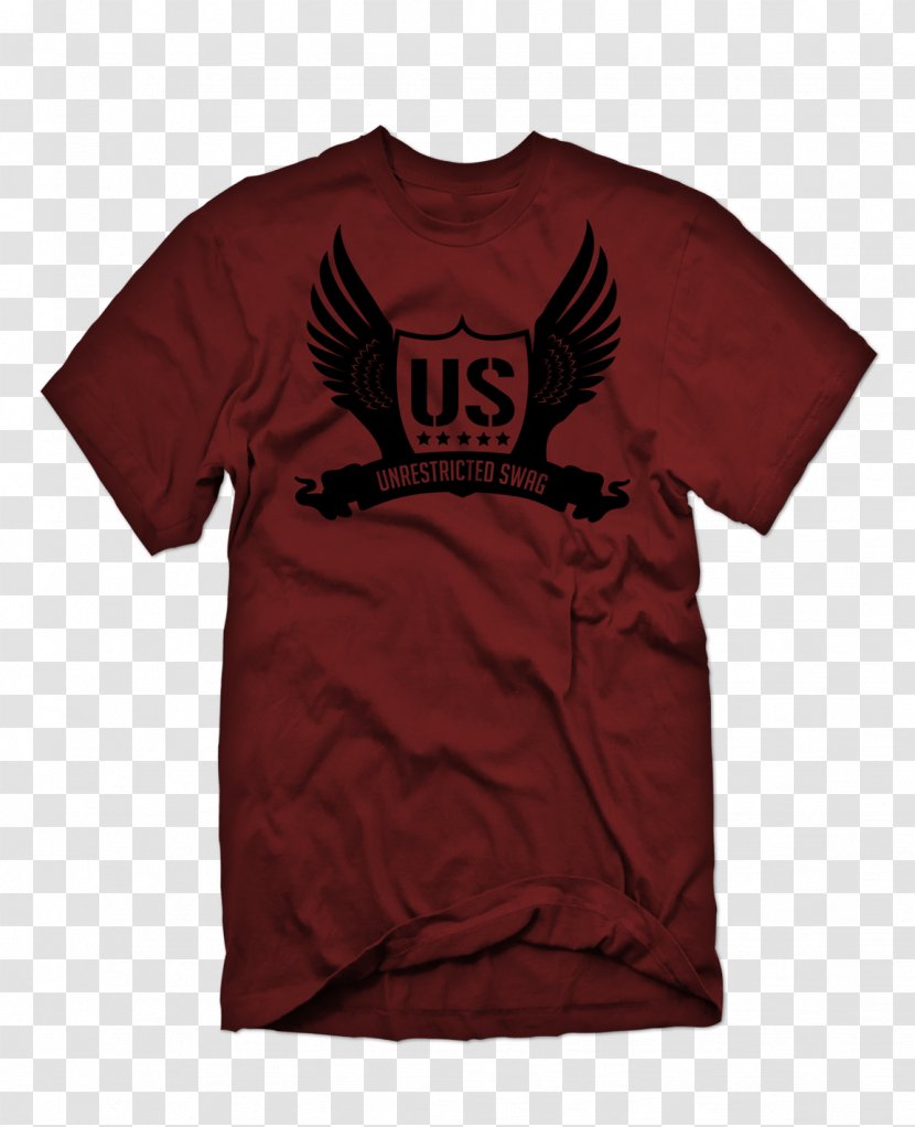 T-shirt Sleeve Top Neck - Maroon - Swag Transparent PNG