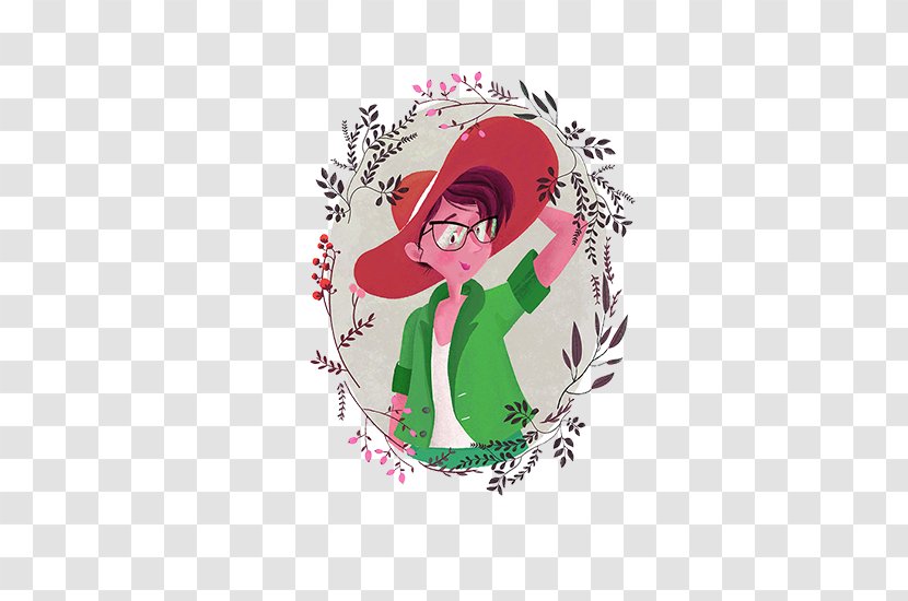 Cartoon Designer Illustration - Boy Wearing A Red Hat Transparent PNG