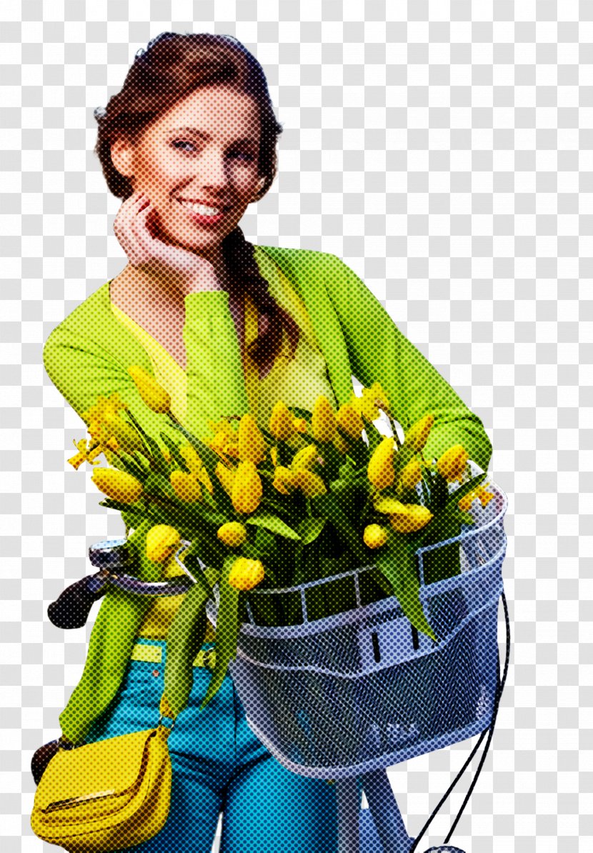 Flower Bouquet Flowerpot Plant Yellow - Smile - Vehicle Transparent PNG