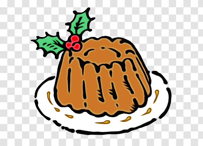 Watercolor Christmas - Pudding - Pie Baked Goods Transparent PNG