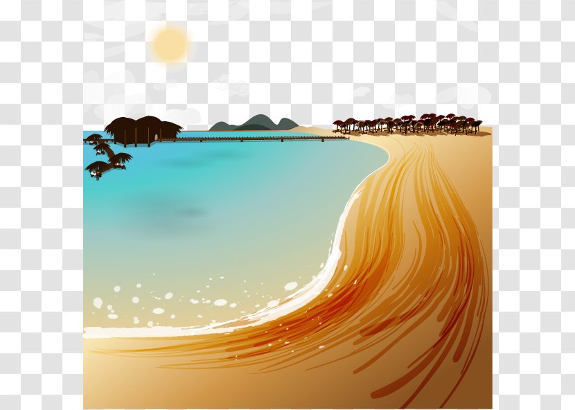 Sandy Beach Illustration - Gratis - Beautiful Transparent PNG