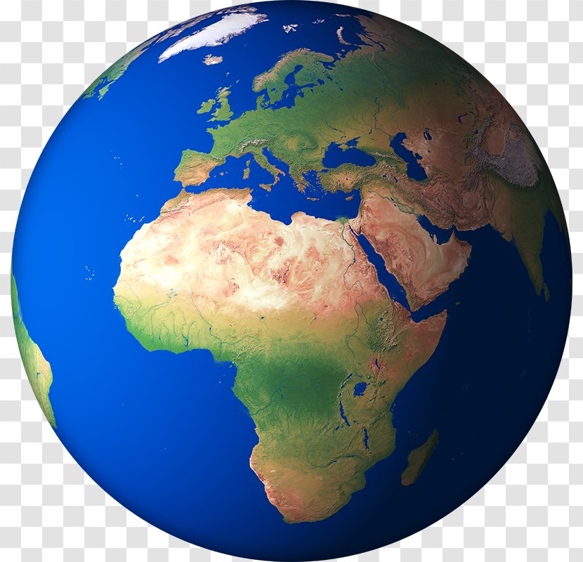 North Africa Central Sub-Saharan West Map - Planet - 3D-Earth-Render-10 Transparent PNG
