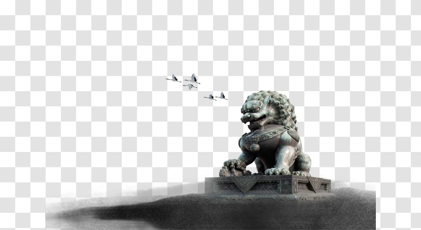 China Chinese Guardian Lions - Figurine - Ink Transparent PNG