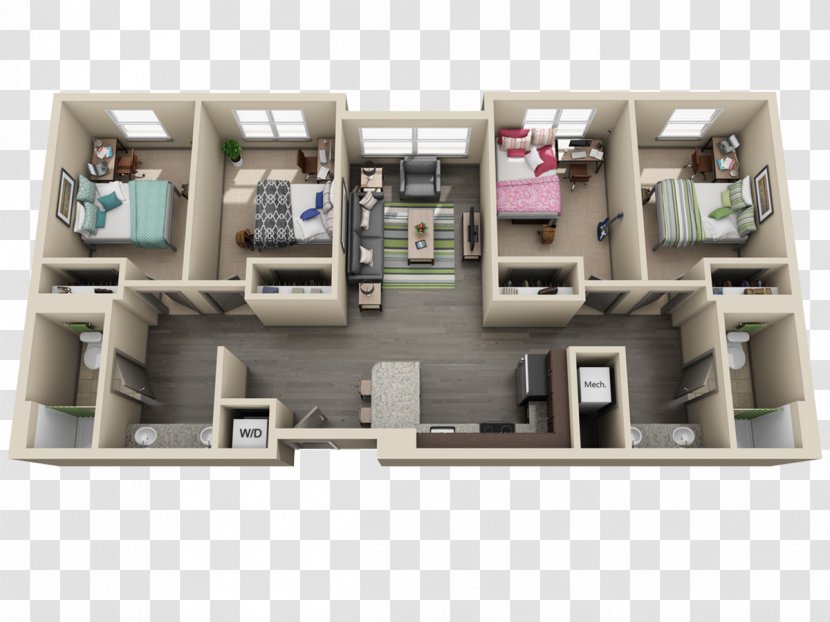 University Flats UK Apartment House Dormitory Room - Roommates Who Play Games In The Transparent PNG
