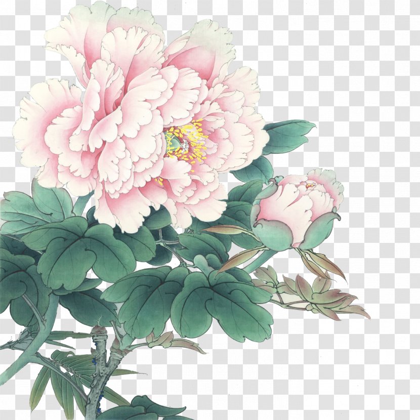 Luoyang Gongbi Chinese Painting Bird-and-flower Moutan Peony - Shan Shui Transparent PNG