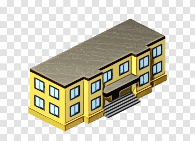 School Building Cartoon - Home - Cottage Facade Transparent PNG