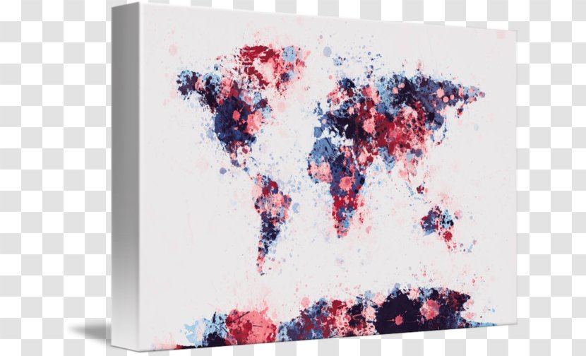 Canvas Print World Map Painting - Gallery Wrap Transparent PNG