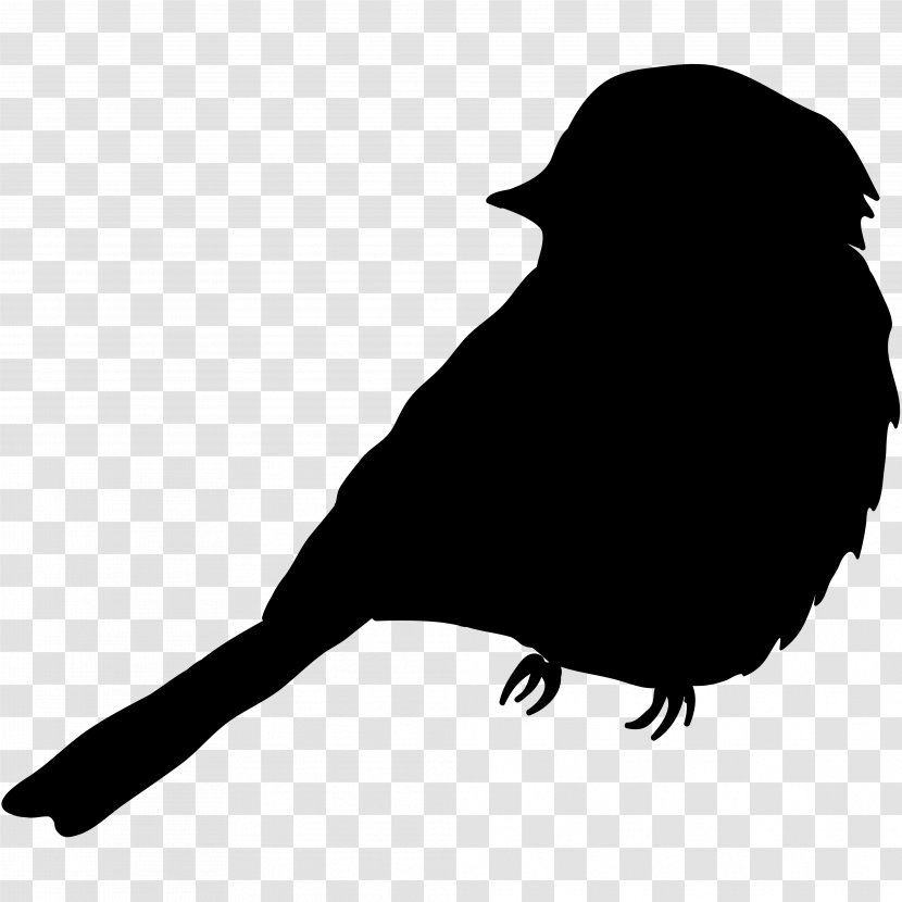 House Sparrow Bird Finches Common Raven - Blackandwhite Transparent PNG