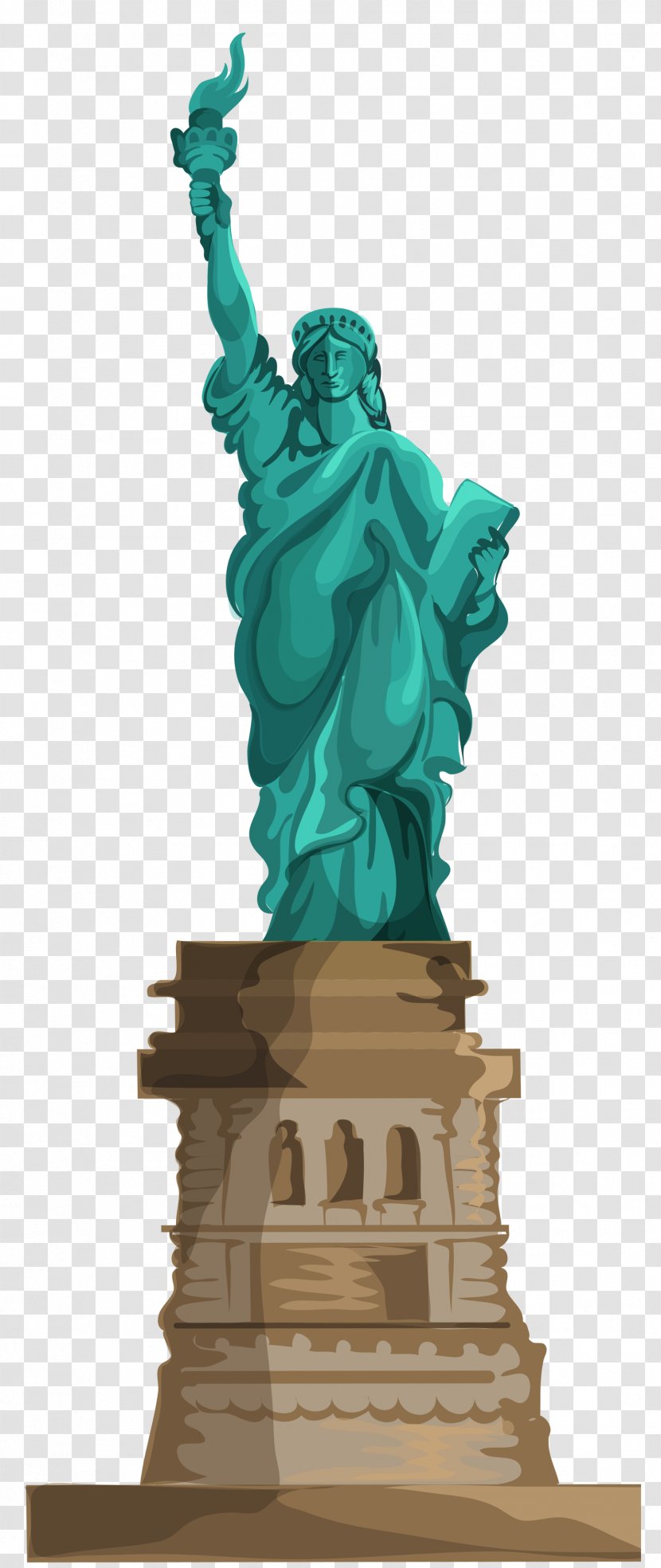 Statue Of Liberty Ellis Island New York Harbor Freedom - Line Art Transparent PNG