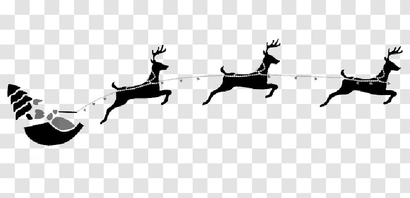 Santa Claus's Reindeer Christmas Day Rudolph - Silhouette Transparent PNG