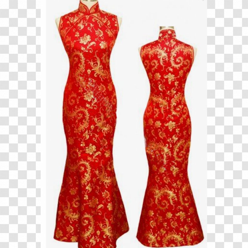 Wedding Dress Cheongsam Bride - Red Silk Transparent PNG