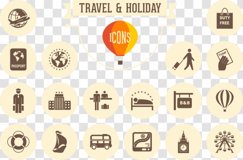 Retro World Vacation Tourism Icon - Button - Vector Transparent PNG