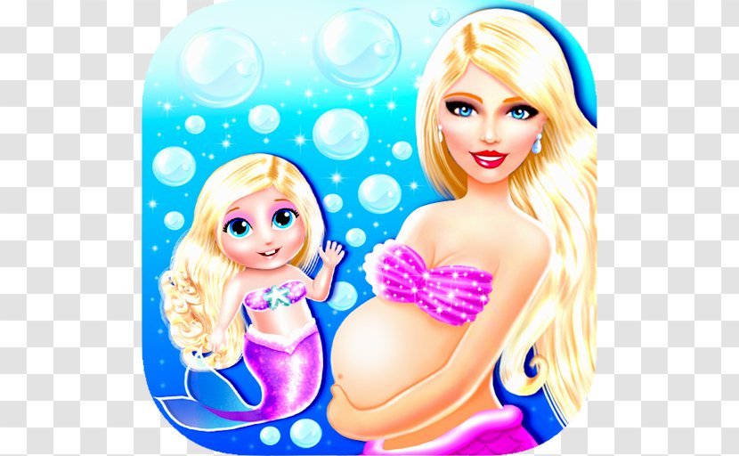 Mommy Mermaid Newborn Baby Delicious Art Ball Cake Cute Pony Princess Care Guitar Doctor Games - Flower Transparent PNG
