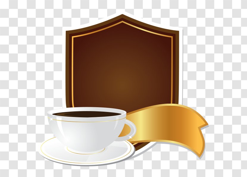 Coffee Cup Cappuccino Cafe Hot Chocolate - Saucer - Vector Label Transparent PNG