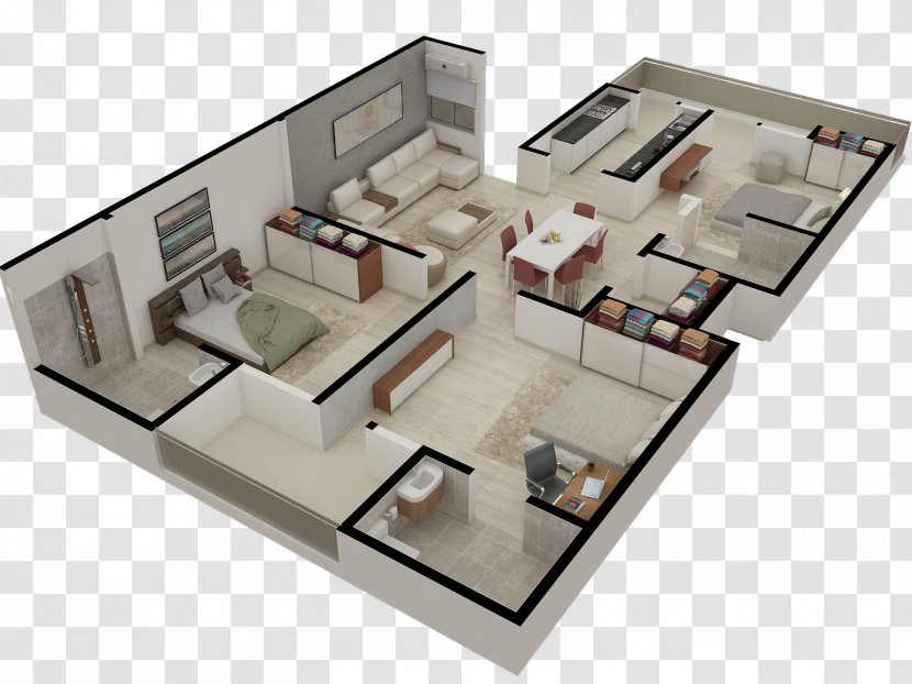 3D Floor Plan House - Building Transparent PNG