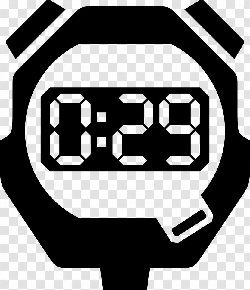 Stopwatch Clip Art - Monochrome - Cliparts Transparent PNG