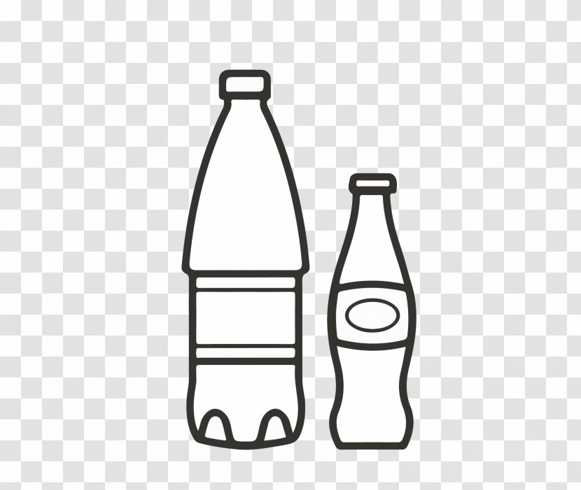 Soft Drink Carbonated Water Glass Bottle Mineral - Monochrome Photography - Free Download Transparent PNG
