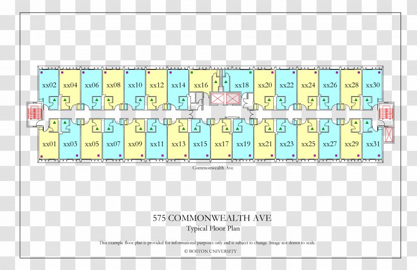 Myles Standish Hall 575 Commonwealth Avenue Boston University Housing System Floor Plan - Dormitory Transparent PNG