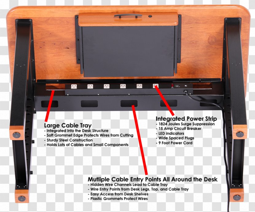 Cable Management Desk Tray Electrical Power Cord - Guanghua School Of Transparent PNG