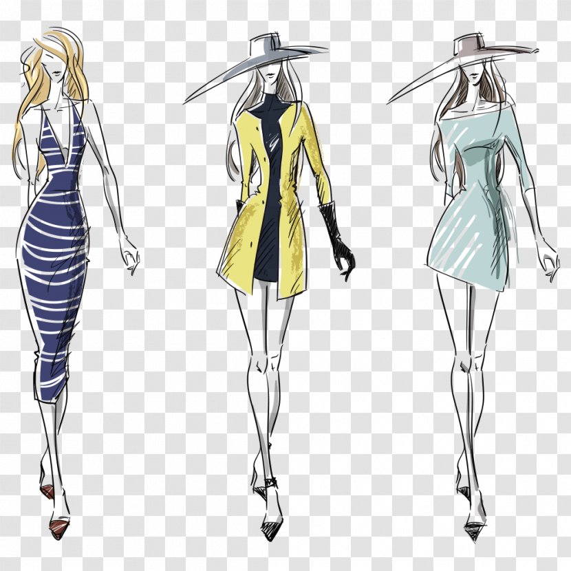 Fashion Illustration Royalty-free - Flower - Model Transparent PNG