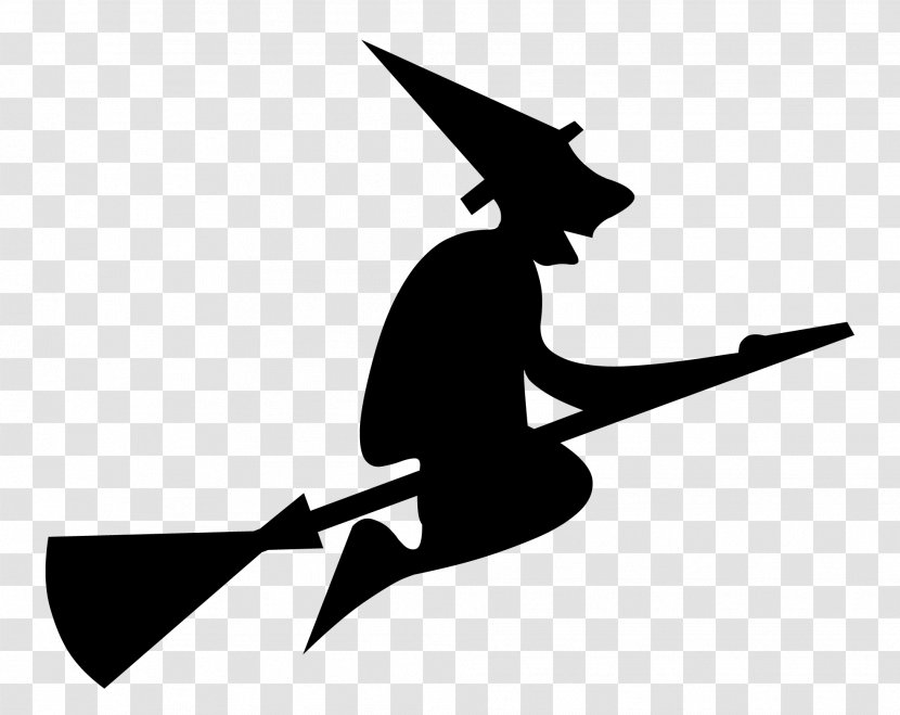 Halloween Free Content Clip Art - Black And White - Witch Transparent PNG