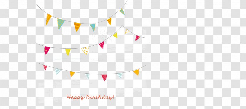 Paper Graphic Design Text Illustration - Yellow - Vector Birthday Card Bunting Transparent PNG
