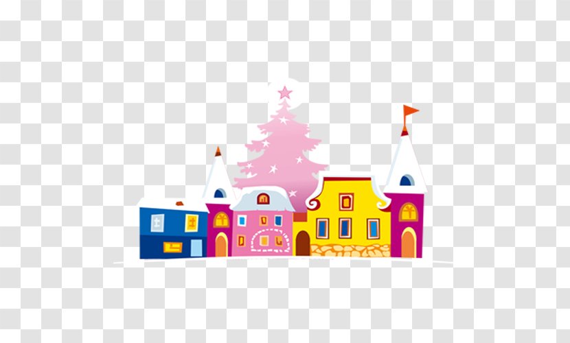 Christmas Cartoon House - Landscape Lighting Transparent PNG