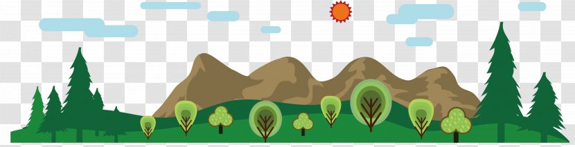 Illustration - Silhouette - The Beauty Of Green Mountains And Rivers Transparent PNG