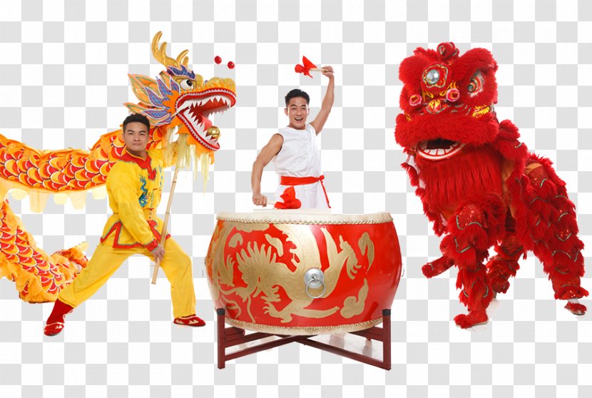 Lion Dance Dragon Chinese New Year - Heart - Drums Transparent PNG
