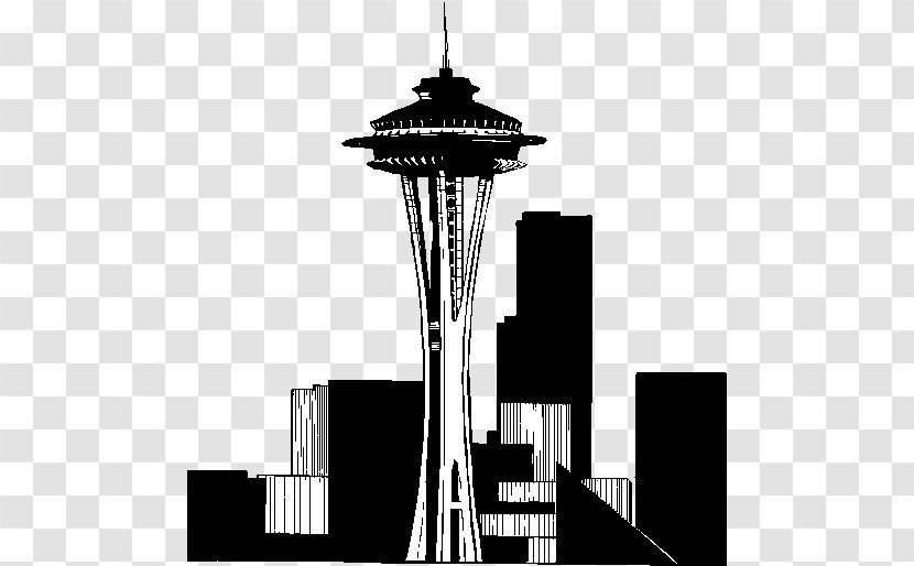 Space Needle Image Silhouette Architecture Vector Graphics - Drawing Transparent PNG