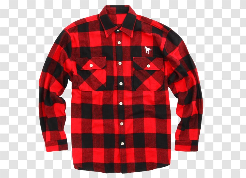 Tartan Flannel Red Textile T-shirt Transparent PNG