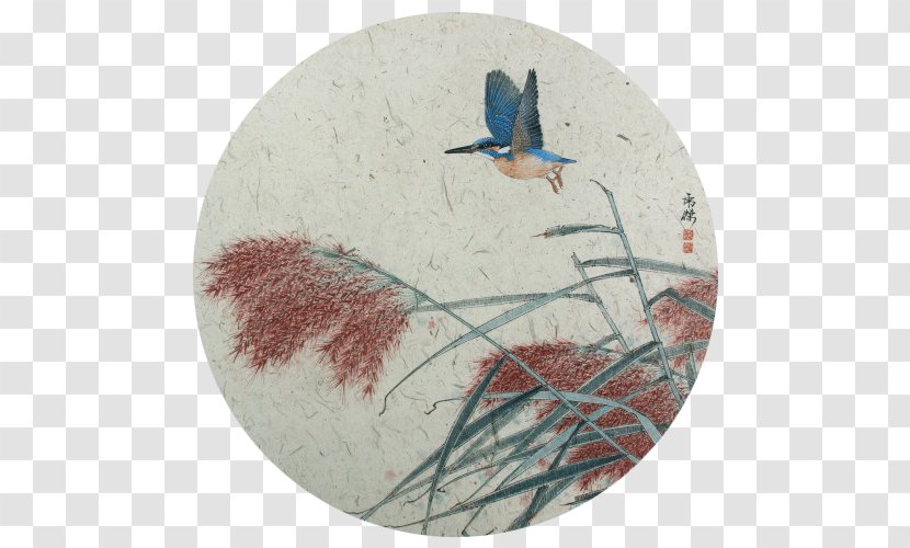 Bird Chinese Painting Reed Watercolor - Red And Wings Transparent PNG