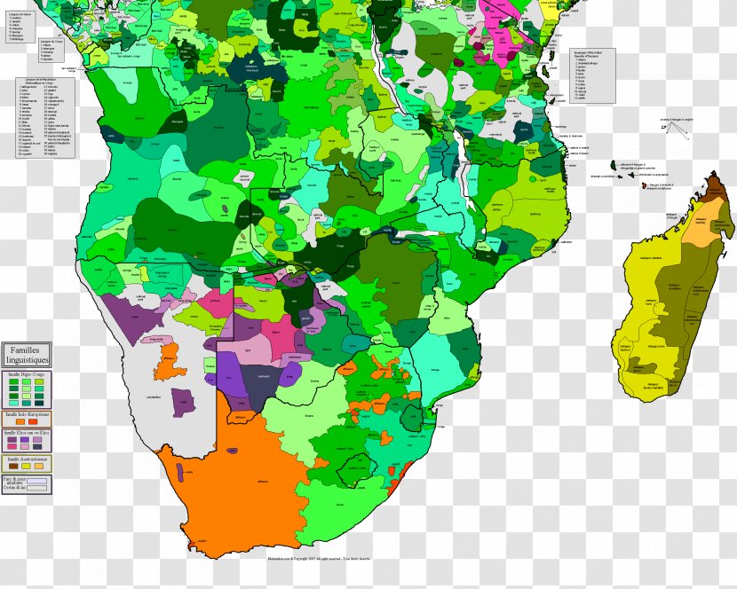 Central Africa Linguistic Map Linguistics Languages Of - English - Merged Graph Transparent PNG