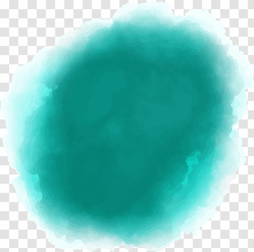 Blue Circle Turquoise - Watercolor Background Transparent PNG