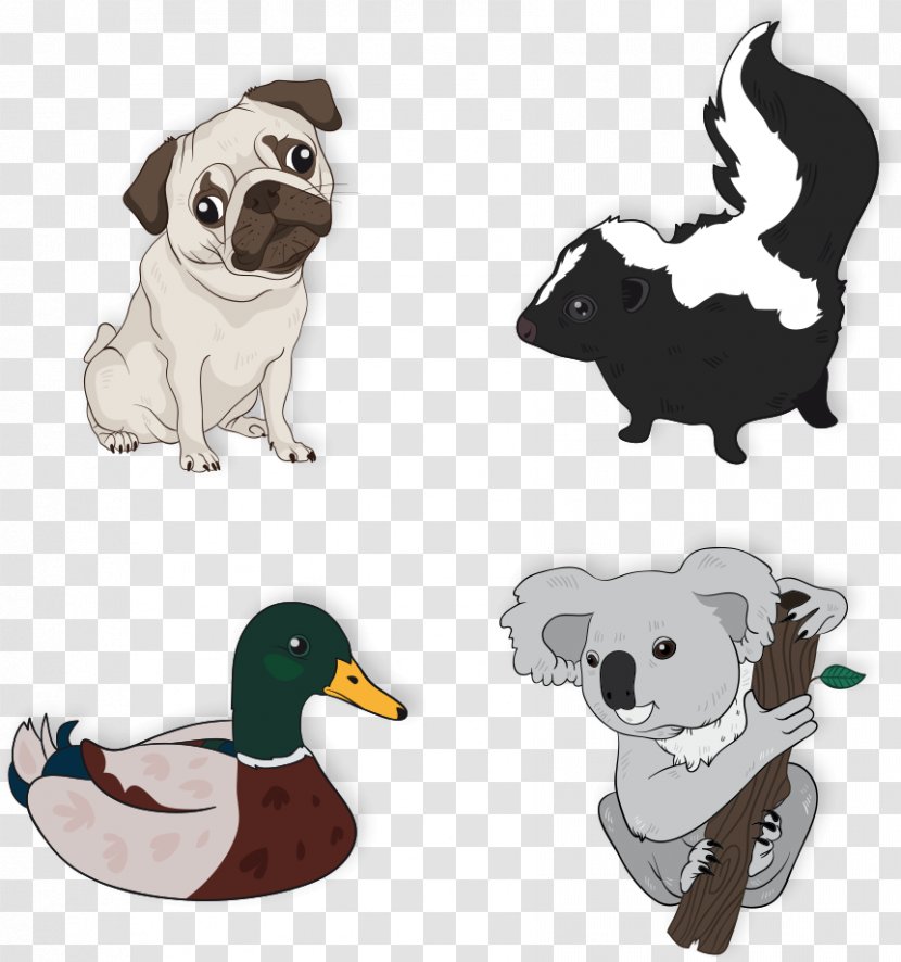 Pug Duck Euclidean Vector - Dog Breed - And Transparent PNG