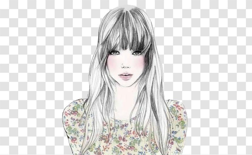 Bangs Drawing Hairstyle Fashion Illustration - Cartoon - Pretty Woman Painted Transparent PNG