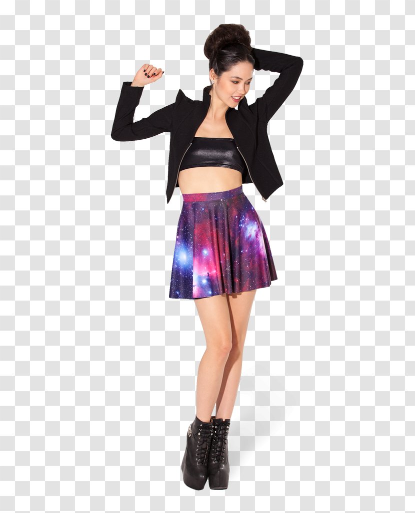 Skirt Pleat Clothing Purple Dress - Cosmic Nebula Transparent PNG