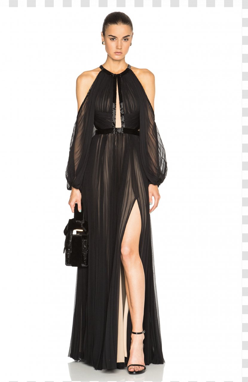 Little Black Dress Sleeve Maxi Gown - Fashion Model Transparent PNG