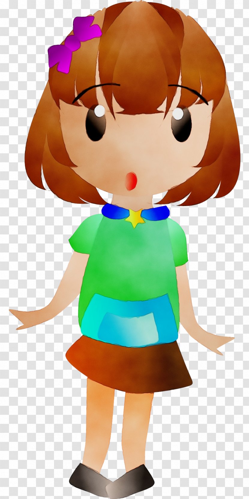 Girl Cartoon - Style Stuffed Toy Transparent PNG