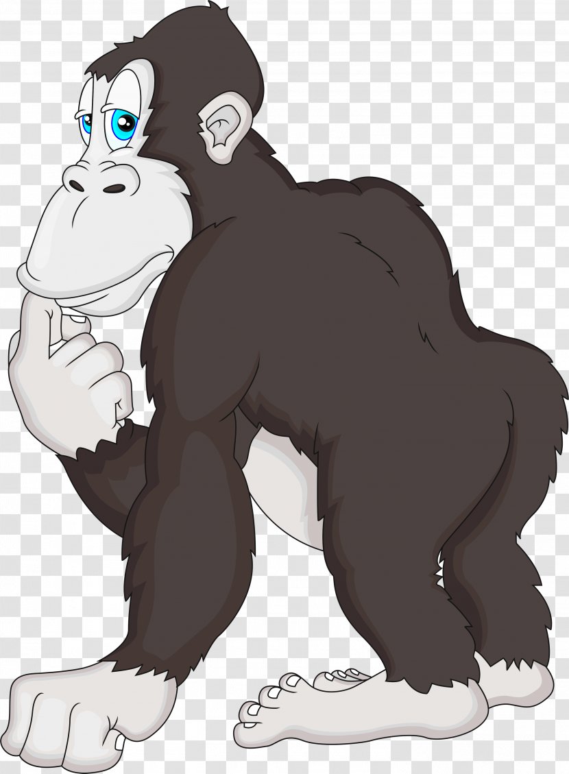 Gorilla Drawing Clip Art - Vertebrate Transparent PNG