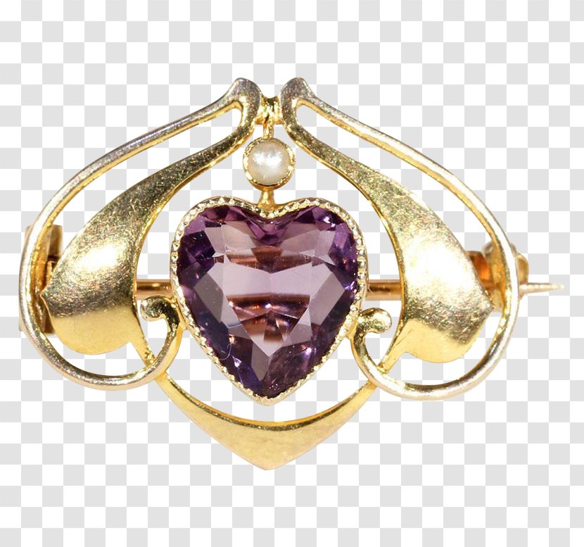 Jewellery Amethyst Charms & Pendants Brooch Ruby Lane - Estate Jewelry - Cobochon Transparent PNG