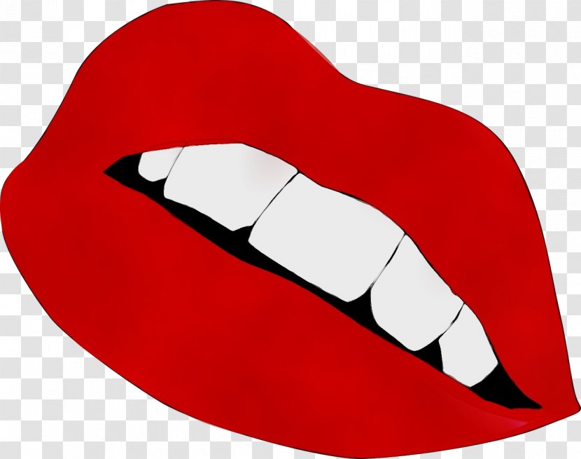 Red Lip Mouth Tooth Clip Art - Wet Ink - Fictional Character Tableware Transparent PNG