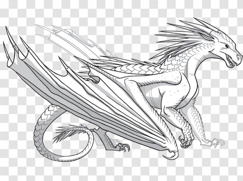 Wings Of Fire Drawing Dragon Darkstalker Art - Line - Silvery White Transparent PNG