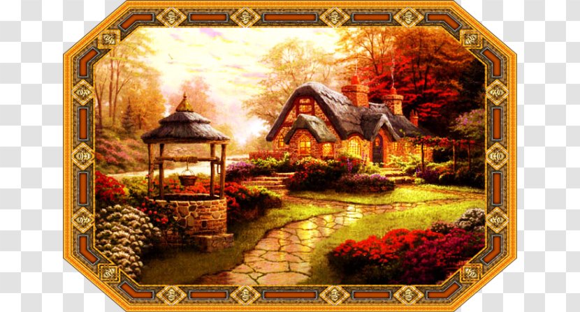 Gazebo Of Prayer Jigsaw Puzzles Painting Thomas Kinkade Painter Light Address Book Art Transparent PNG