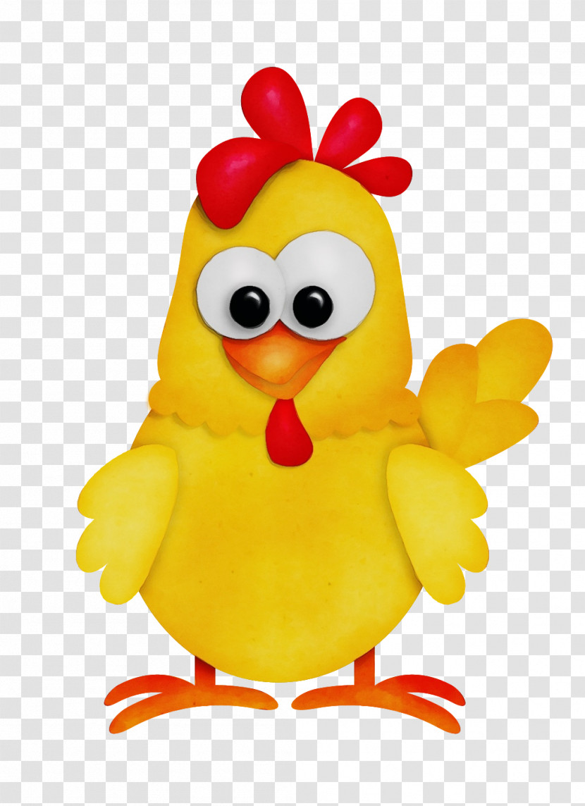 Chicken Rooster Yellow Toy Cartoon Transparent PNG