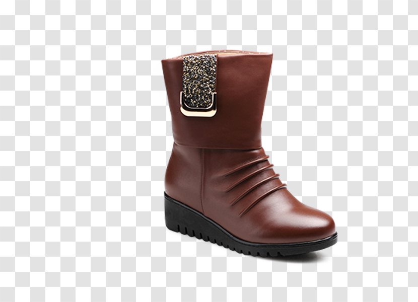 Snow Boot Shoe Leather - Brown - Boots Transparent PNG