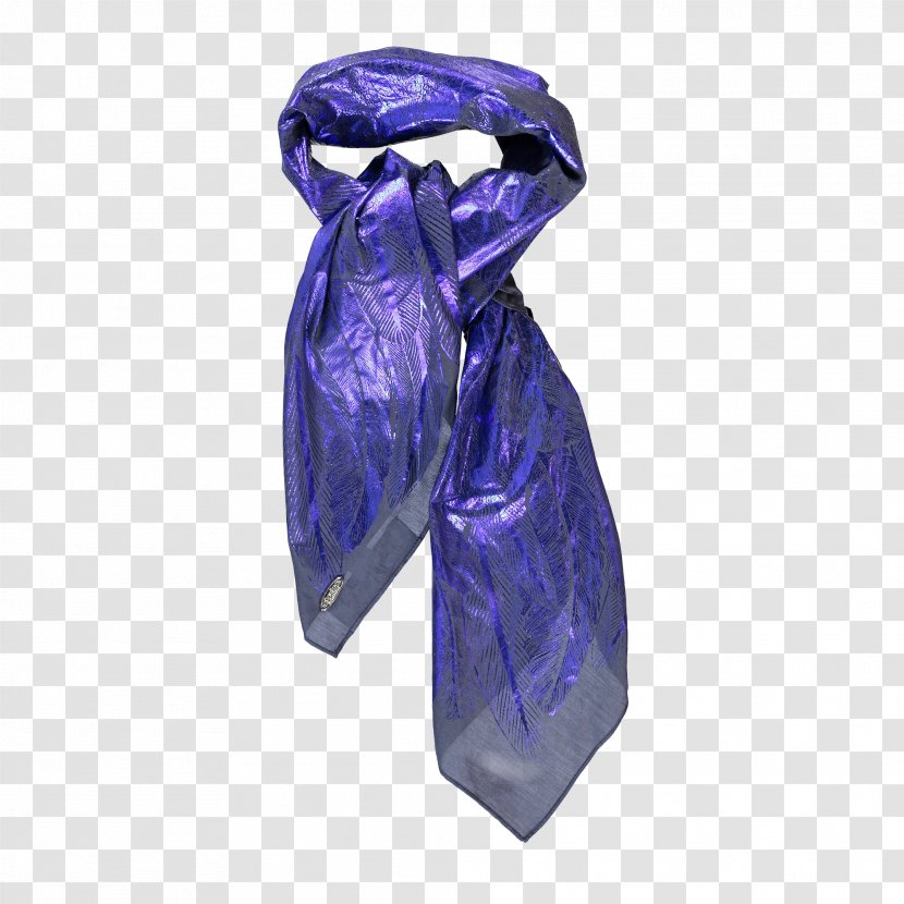 Cobalt Blue Scarf Silk - Feather Boa Shawl Transparent PNG