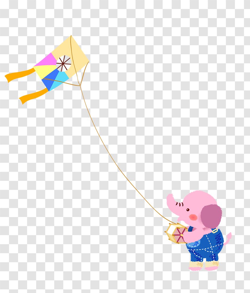 Cartoon Painting - Kite - Elephant Transparent PNG