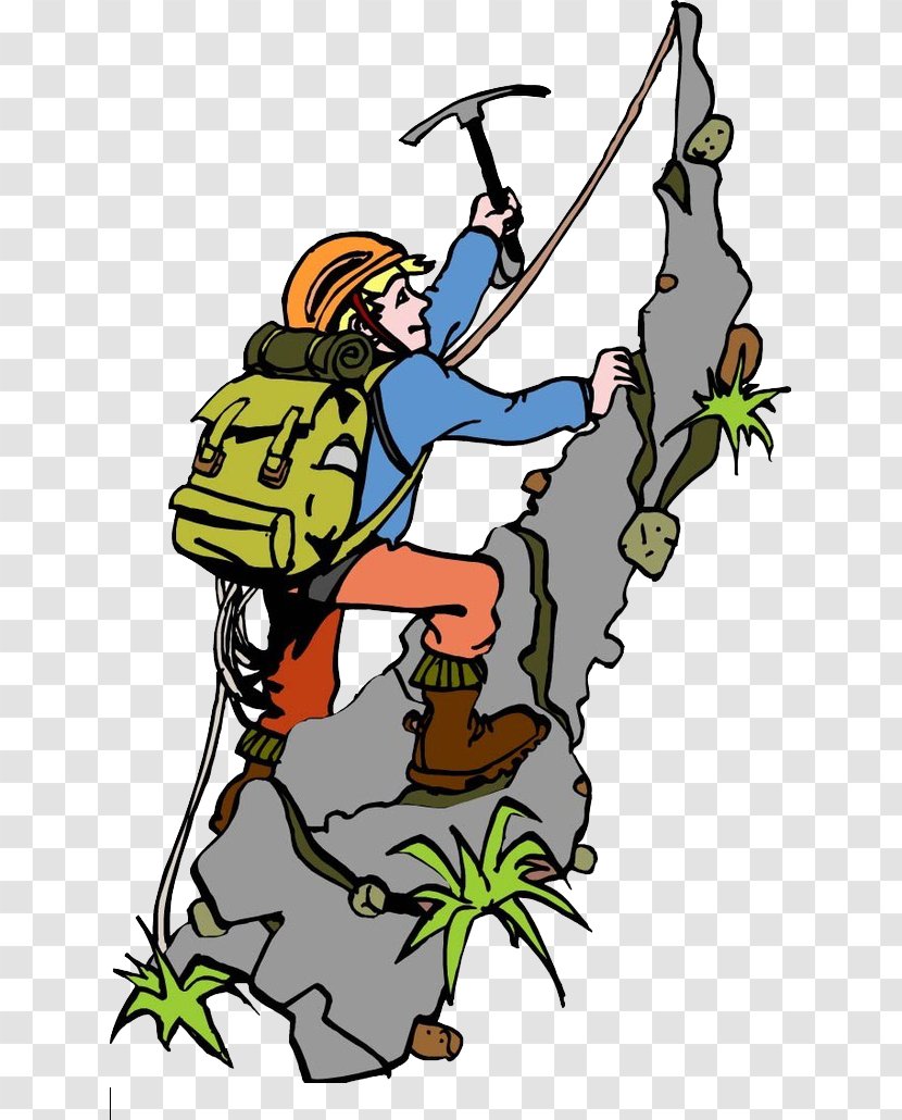 Mountaineering Cartoon Outdoor Recreation - Human Behavior - Field Climb Transparent PNG