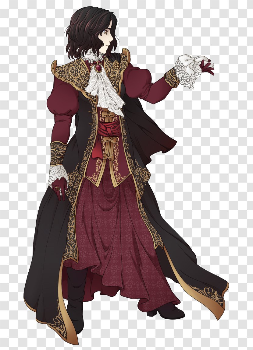 Costume Design Maroon Character Fiction - Figurine - Lace Shading Transparent PNG